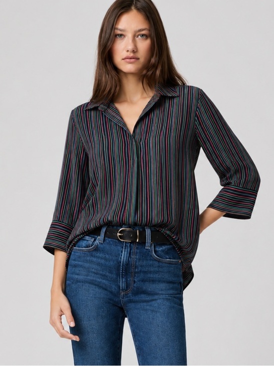 PAIGE Tops - Paige Investments Striped Collared Shirt Petite Large